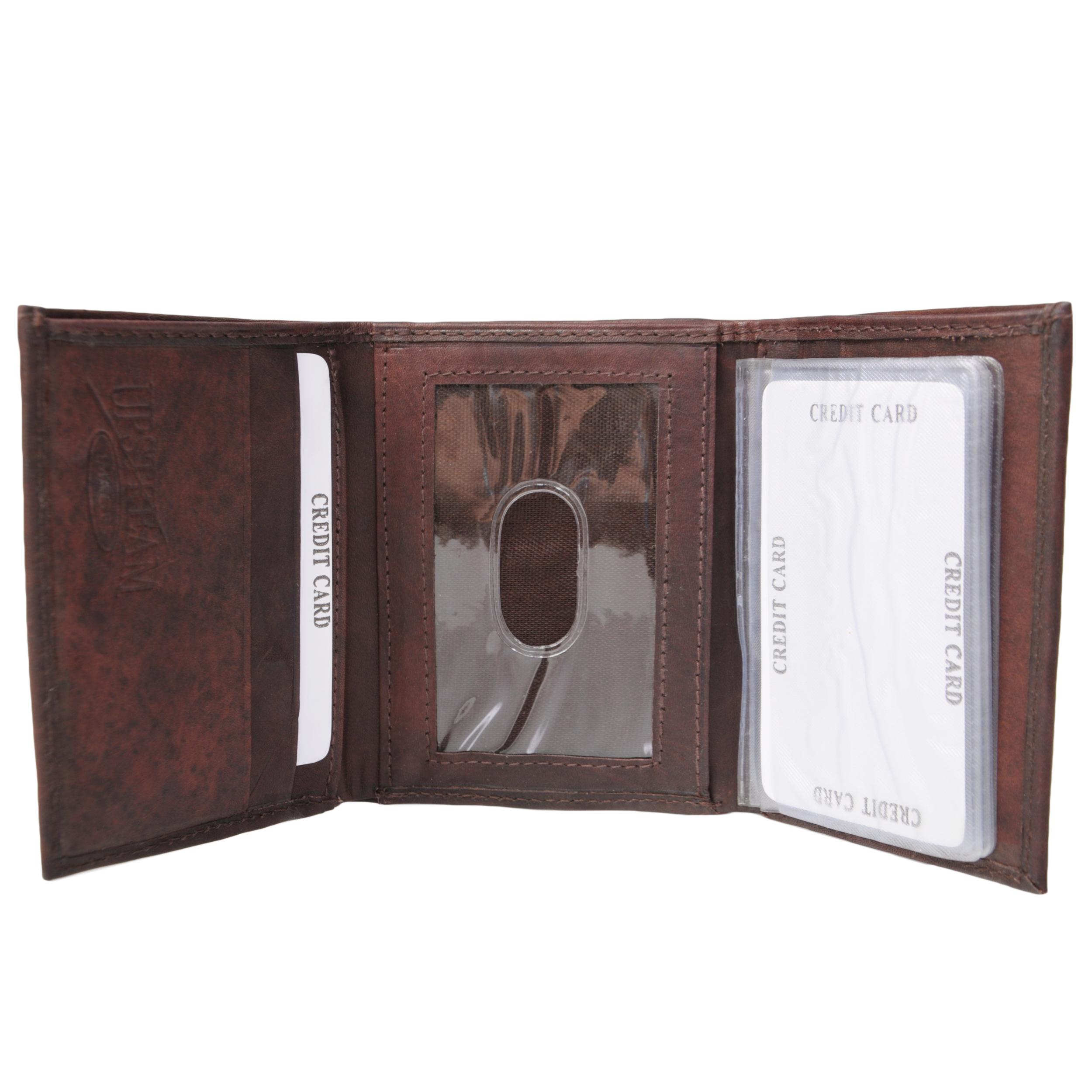 Boston Traveler Men's Genuine Leather Birddog Embossed Tri-fold Wallet
