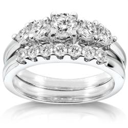 14k White Gold 1ct TDW Diamond Bridal Ring Set (H-I, I1-I2)