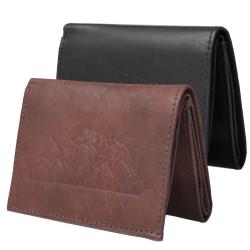Boston Traveler Men's Genuine Leather Birddog Embossed Tri-fold Wallet