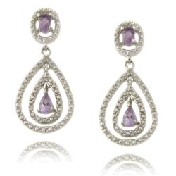 Gem Jolie Silver Amethyst and Diamond Accent Earrings
