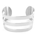 Stainless Steel Polished Three-band Cuff Bracelet