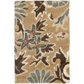 Handmade Blossom Flowers Beige Wool Rug (2' x 3')