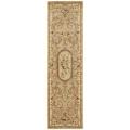 Handmade Aubusson Beige Hand-spun Wool Rug (2'3 x 12')