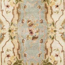 Handmade Aubusson Plaisir Ivory/ Light Blue Wool Rug (4' x 6')