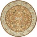 Handmade Eden Brown/ Blue Hand-spun Wool Rug (6' Round)