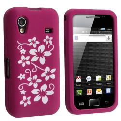 Hot Pink Hawaii Flower Silicone Case for Samsung Galaxy Ace GT S5830