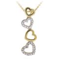 18k Gold over Sterling Silver Diamond Accent Dangling Heart Necklace