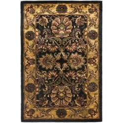 Handmade Delhi Navy/ Gold Wool Rug (3' x 5')