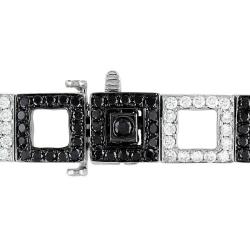 14k White Gold 4 4/5ct TDW Black and White Diamond Bracelet (G-H, SI1-SI2)