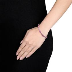14k White Gold Pink Sapphire and 3/4ct TDW Diamond Bracelet (G-H, SI1-SI2)