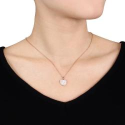 14k Pink Gold 1/2ct TDW Diamond Heart Necklace (G-H, SI1-SI2)