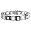 14k White Gold 4 4/5ct TDW Black and White Diamond Bracelet (G-H, SI1-SI2)