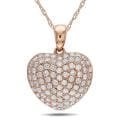 14k Pink Gold 1/2ct TDW Diamond Heart Necklace (G-H, SI1-SI2)