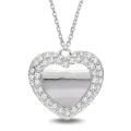Miadora 14k White Gold 1/2ct TDW Diamond Heart Necklace (G-H, SI1-SI2)