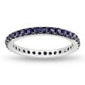 14k White Gold Blue Sapphire Eternity Ring