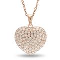 14k Pink Gold 1ct TDW Diamond Heart Necklace (G-H, SI1-SI2)