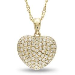 14k Yellow Gold 1/2ct TDW Diamond Heart Necklace (G-H, SI1-SI2)