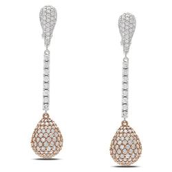 18k Two-tone Gold 5 1/5ct TDW Diamond Drop Earrings (G-H, SI1-SI2)