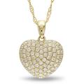 14k Yellow Gold 1/2ct TDW Diamond Heart Necklace (G-H, SI1-SI2)