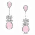14k White Gold Chalcedony and 2/5ct TDW Diamond Earrings (G-H, SI1-SI2)