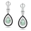 14k White Gold Green Amethyst and 1ct TDW Diamond Earrings (G-H, SI1-SI2)