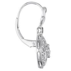 10k White Gold White Topaz and 1/10ct TDW Diamond Earrings (G-H, I2-3)
