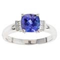 Dyach 14k White Gold Tanzanite and 1/5ct TDW Diamond Ring (G-H) (I1-I2)