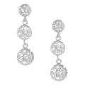 Journee Collection Silvertone Round-cut CZ Dangle Earrings