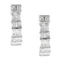 Tressa Silvertone Baguette and Round-cut CZ Hoop Earrings