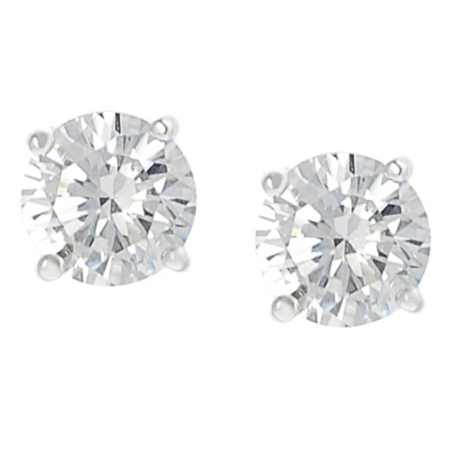 Journee Collection Silvertone Round cut CZ Stud Earrings Today $13.09