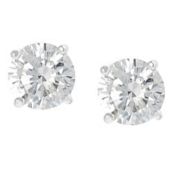 Journee Collection Silvertone Round-cut CZ Stud Earrings