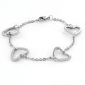 Stainless Steel Open Hearts Bracelet