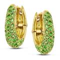 18k Yellow Gold Green Sapphire Hoop Earrings