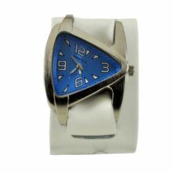 Nemesis Women's White Teardrop Leather Cuff Band Watch 