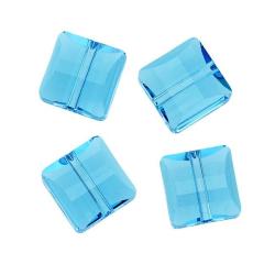 Aquamarine 10mm Crystal Stairway (Square) Bead