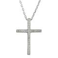 Tressa Silvertone Cubic Zirconia Cross Necklace