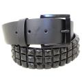 Entourage Men's Black Faux Leather Studded Belt