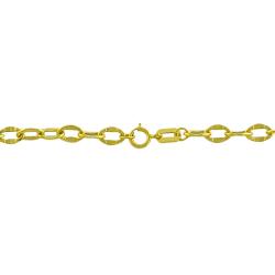 14k Yellow Gold 16-inch Flat Oval Link Necklace