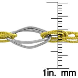 14k Two-tone Gold Double-Oval Link Necklace