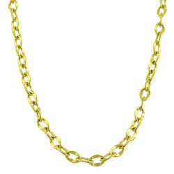 14k Yellow Gold 16-inch Flat Oval Link Necklace