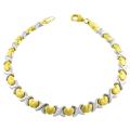 14k Two-tone Gold Hugs and Hearts Stampato Bracelet