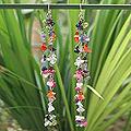 Sterling Silver 'Rainbow Rain' Multi-gemstone Earrings (Thailand)