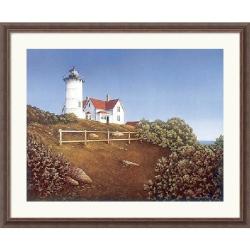 Daniel Pollera 'Wood's Hole Lighthouse' Framed Art Print