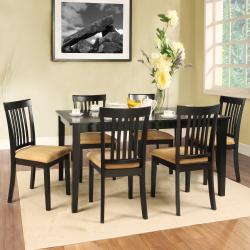 Wilma Black Mission Back Cushioned 7-piece Dining Set