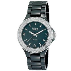 Burgi Women's Diamond Ceramic Mother of Pearl Quartz Watch