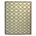 Moroccan Light Blue/ Chocolate Dhurrie Wool Rug (9' x 12')