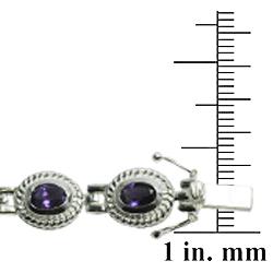 Gems For You Silver Amethyst Link Bracelet