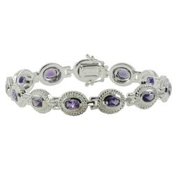 Gems For You Silver Amethyst Link Bracelet