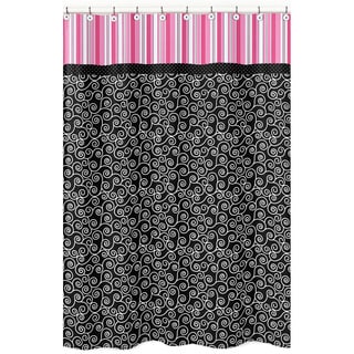 Pink and Black Madison Shower Curtain
