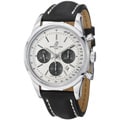Breitling Men's 'TransOcean' Silver Dial Black Leather Strap Watch